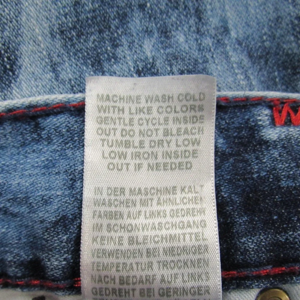 True Religion Jeans Men 42 Blue Ricky W Flap Super T Thick Red Stitch Indigo Fog